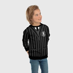 Свитшот детский Ученик академии Невермор ЧБ: униформа, цвет: 3D-черный — фото 2