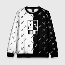 Свитшот детский Майнкрафт гаст с инструментами, цвет: 3D-черный