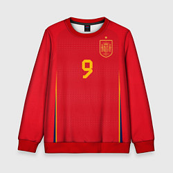 Свитшот детский Гави ЧМ 2022 сборная Испании, цвет: 3D-красный