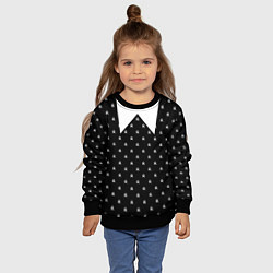 Свитшот детский Уэнздей Аддамс: униформа, цвет: 3D-черный — фото 2