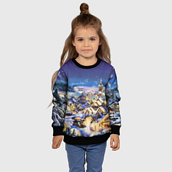 Свитшот детский Рождественская деревня, цвет: 3D-черный — фото 2