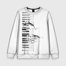 Свитшот детский Фортепианный концерт, цвет: 3D-белый