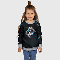 Свитшот детский Странник Скарамучча в ромбе, цвет: 3D-меланж — фото 2