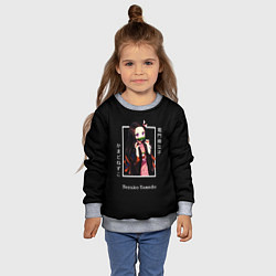 Свитшот детский Клинок, рассекающий демонов: персонаж Незуко Камад, цвет: 3D-меланж — фото 2