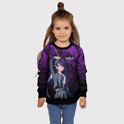 Свитшот детский Сёгун Райден - Геншин паттерн, цвет: 3D-черный — фото 2