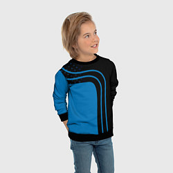 Свитшот детский Синие полоски, цвет: 3D-черный — фото 2