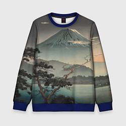 Свитшот детский Великий вулкан Фудзияма, цвет: 3D-синий