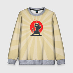 Свитшот детский Кот-ниндзя, цвет: 3D-меланж