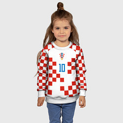 Свитшот детский Лука Модрич форма сборной Хорватии, цвет: 3D-белый — фото 2
