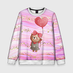 Свитшот детский Мишка с шариком Love, цвет: 3D-белый