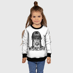 Свитшот детский Уэнсдэй Аддамс - Wednesday, цвет: 3D-черный — фото 2