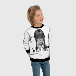 Свитшот детский Уэнсдэй Аддамс - Wednesday, цвет: 3D-черный — фото 2