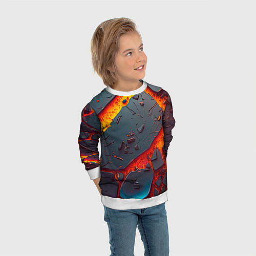 Детский свитшот Мультяшная лава / 3D-Белый – фото 3