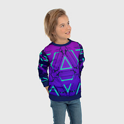 Свитшот детский Cyber armor - neon, цвет: 3D-синий — фото 2