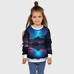 Свитшот детский Ночное небо, пейзаж, цвет: 3D-белый — фото 2