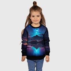 Свитшот детский Ночное небо, пейзаж, цвет: 3D-черный — фото 2