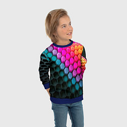 Свитшот детский Шейповые грани, цвет: 3D-синий — фото 2