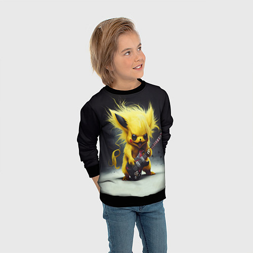 Детский свитшот Rocker Pikachu / 3D-Черный – фото 3