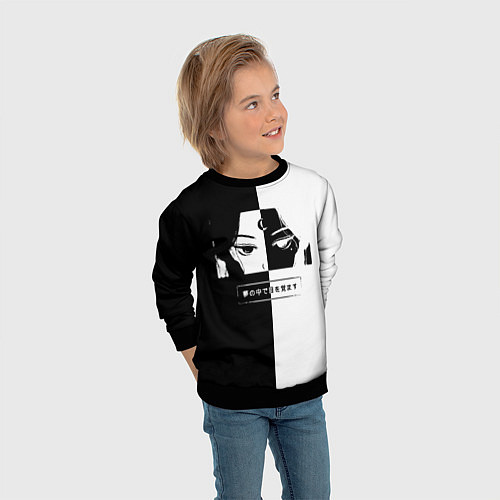 Детский свитшот Девочка луна / 3D-Черный – фото 3