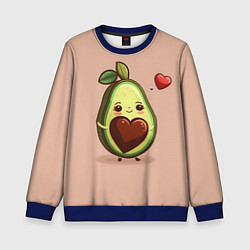 Свитшот детский Влюбленная авокадо - парные, цвет: 3D-синий