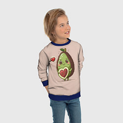 Свитшот детский Влюбленный авокадо - парные, цвет: 3D-синий — фото 2
