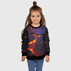 Свитшот детский Неоновая лава - течение, цвет: 3D-черный — фото 2