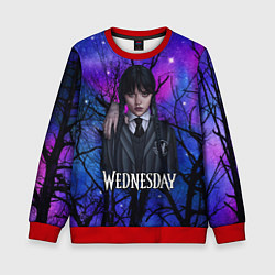 Свитшот детский Wednesday background, цвет: 3D-красный