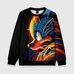 Свитшот детский Яркий неоновый соник, цвет: 3D-черный