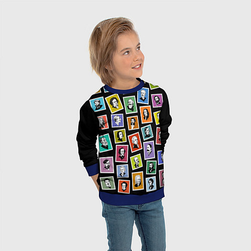 Детский свитшот Великие композиторы / 3D-Синий – фото 3