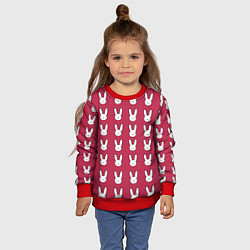 Свитшот детский Bunny Pattern red, цвет: 3D-красный — фото 2