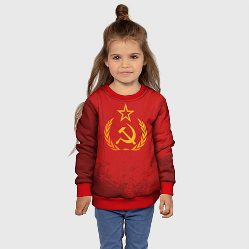 Детский свитшот СССР серп и молот / 3D-Красный – фото 4