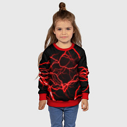 Свитшот детский Молнии гроза ночь, цвет: 3D-красный — фото 2