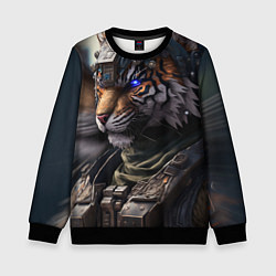 Свитшот детский Battle Tiger, цвет: 3D-черный