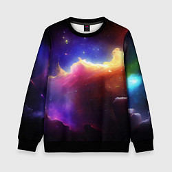 Свитшот детский Столкновение галактик, цвет: 3D-черный