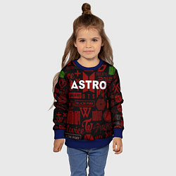 Свитшот детский Astro k-pop pattern, цвет: 3D-синий — фото 2