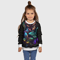 Свитшот детский Разные неоновые бабочки, цвет: 3D-белый — фото 2