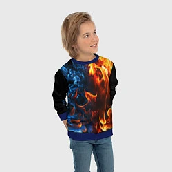 Свитшот детский Битва огней - два пламени, цвет: 3D-синий — фото 2
