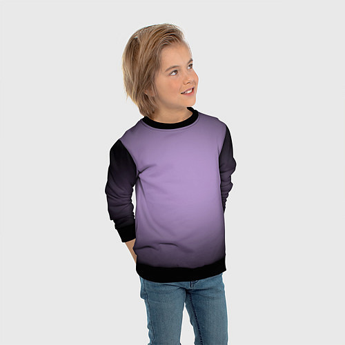 Детский свитшот Сиреневый градиент / 3D-Черный – фото 3