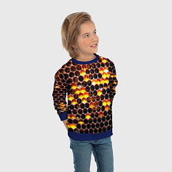 Свитшот детский Медовые пчелиные соты, цвет: 3D-синий — фото 2