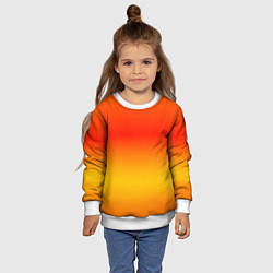 Свитшот детский Переливы оранжевого, цвет: 3D-белый — фото 2