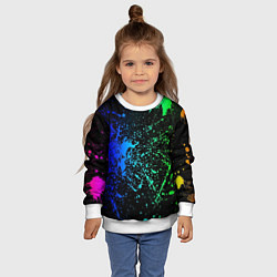 Свитшот детский Разноцветные брызги, цвет: 3D-белый — фото 2