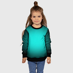 Свитшот детский Бирюзовый градиент, цвет: 3D-черный — фото 2
