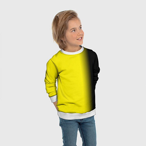 Детский свитшот И черный и желтый / 3D-Белый – фото 3
