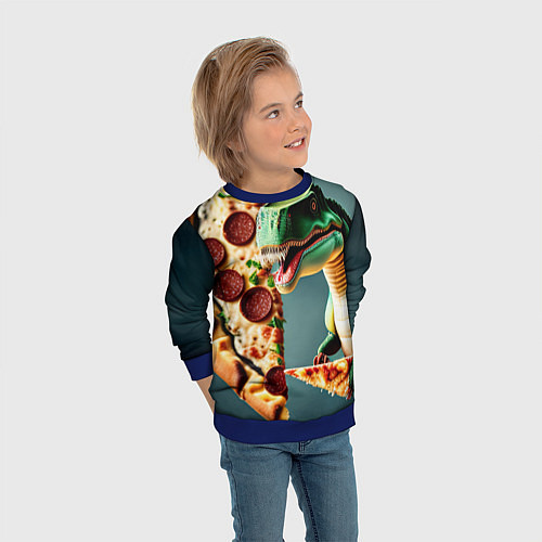 Детский свитшот Пиццазавр / 3D-Синий – фото 3