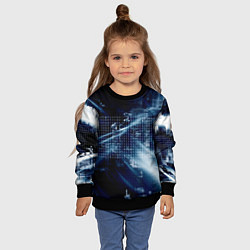 Свитшот детский Тёмно-ледяной фон и бесконечный код, цвет: 3D-черный — фото 2