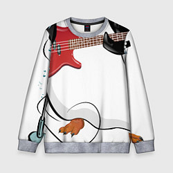 Свитшот детский Пингвин- басист, цвет: 3D-меланж