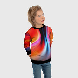 Свитшот детский Радужные волны, цвет: 3D-черный — фото 2