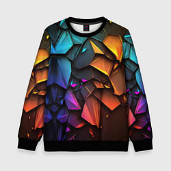 Свитшот детский Неоновая абстрактная чешуя дракона, цвет: 3D-черный