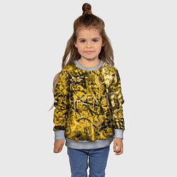 Свитшот детский Желтый хаос, цвет: 3D-меланж — фото 2