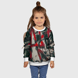 Свитшот детский Красное граффити, цвет: 3D-белый — фото 2